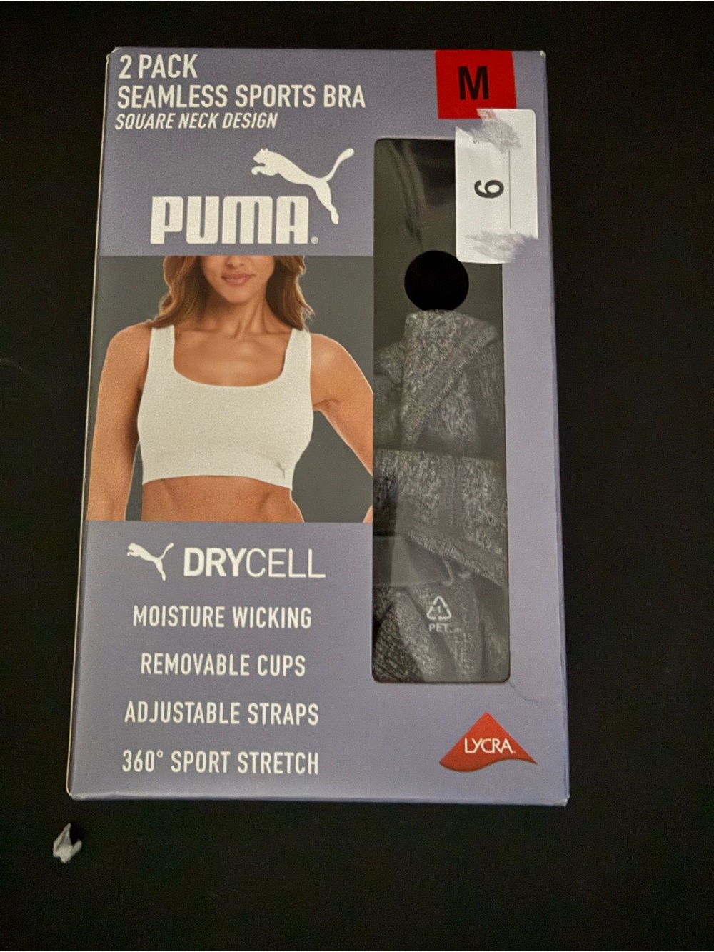 Puma Set of 2 Seamless square neck sports bras NEW